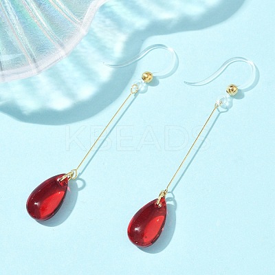 Electroplated 304 Stainless Steel Resin Dangle Earrings EJEW-Z129-06G-01-1