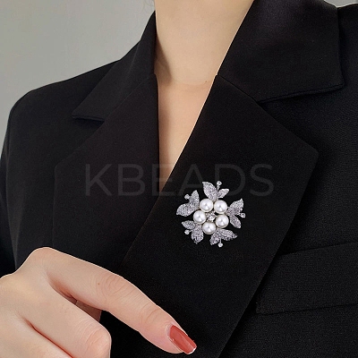 Exquisite Flower Alloy Rhinestone Brooch PW-WG62D3E-01-1