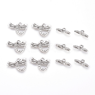 Tibetan Style Alloy Toggle Clasps TIBE-L005-012AS-1