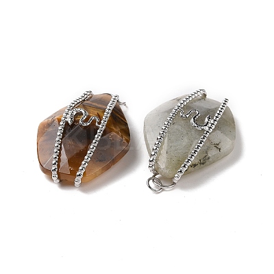 Natural Mixed Gemstone Pendants G-H279-05P-1