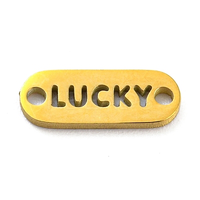 Ion Plating(IP) 304 Stainless Steel Oval Connector Charms STAS-Q306-01G-G-1