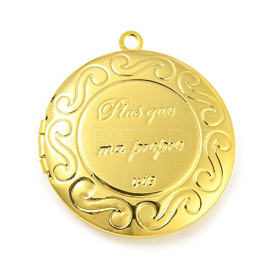 Rack Plating Brass Locket Pendants KK-M263-03G-1