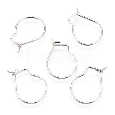 304 Stainless Steel Hoop Earrings Findings STAS-H436-02S-1