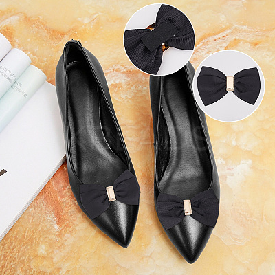 2 Sets 2 Colors Polyester Bowknot Shoe Decoration FIND-PH0010-25-1