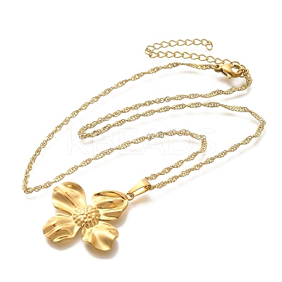 Summer Beach 304 Stainless Steel Pendant Rope Chain Necklaces for Women LS-STAS-Z108-01G-06-1