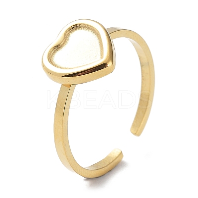 304 Stainless Steel Open Cuff Ring Components STAS-F301-20G-1