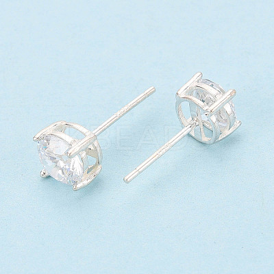 925 Sterling Silver & Clear Cubic Zirconia Stud Earrings STER-T008-70S-02-1