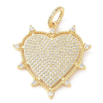 Brass Micro Pave Cubic Zirconia Pendants KK-U053-12G-1