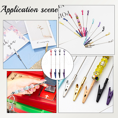 4Pcs 4 Colors Alloy Bracelet Tool Jewelry Helper Beadable Alligator Clip AJEW-SP0001-71B-1