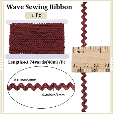 40M Polyester Wavy Fringe Trim Ribbon OCOR-GF0004-39H-1