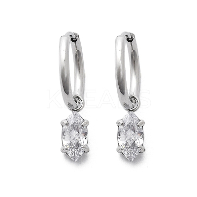 304 Stainless Steel Micro Pave Cubic Zirconia Hoop Earrings STAS-R004-04P-02-1