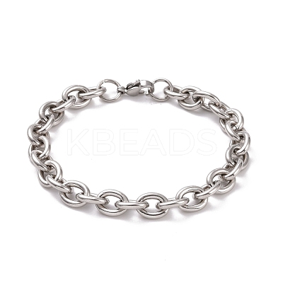 Non-Tarnish 201 Stainless Steel Chunk Cable Chains Bracelet for Men Women BJEW-G618-04P-B01-1