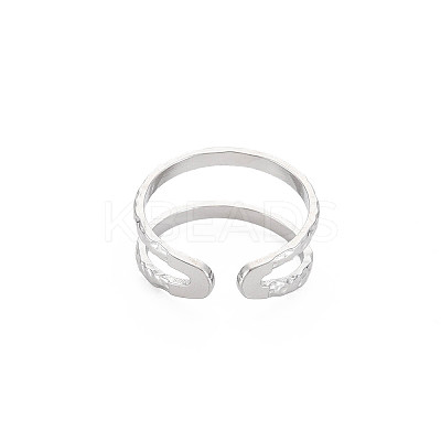 Non-Tarnish 304 Stainless Steel Double Line Open Cuff Ring for Women LS-X-RJEW-S405-200P-1