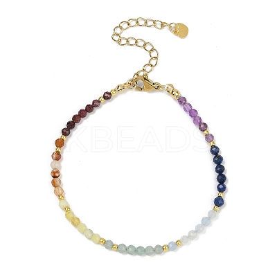 Chakra Natural Mixed Gemstone Chips Beaded Bracelets for Women BJEW-JB11631-02-1