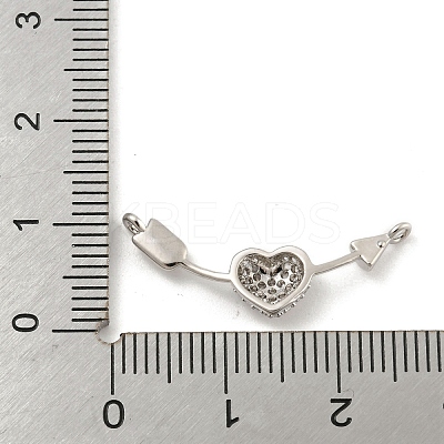 Brass Micro Pave Clear Cubic Zirconia Connector Charms KK-H467-02P-1