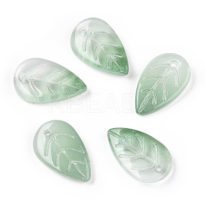 Baking Paint Transparent Glass Petal Beads DGLA-N004-06-1