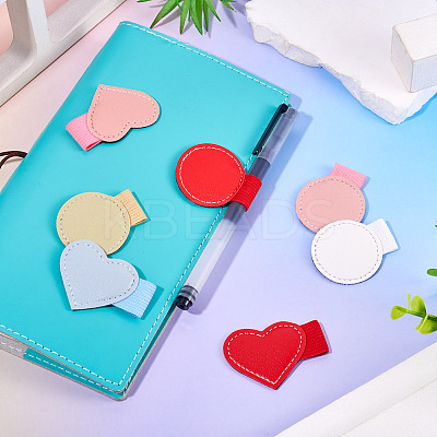 12Pcs 12 Colors Imitation Leather Self-adhesion Pen Holder AJEW-TA0002-60-1