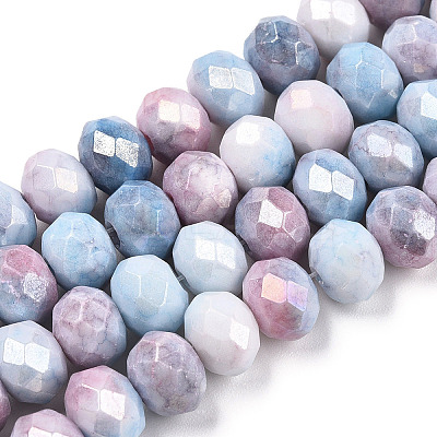 Faceted Electroplated Glass Beads Strands X-GLAA-C023-02-B06-1