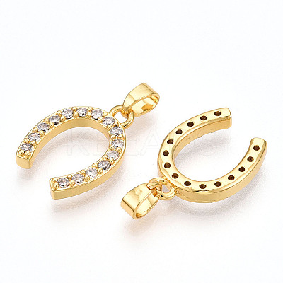 Brass Micro Pave Cubic Zirconia Pendants KK-N254-240G-1