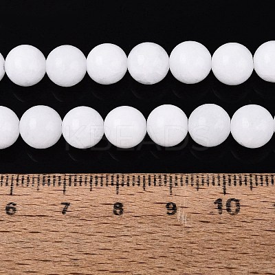 Dyed Natural White Jade Round Bead Strands G-Q937-6mm-20-1