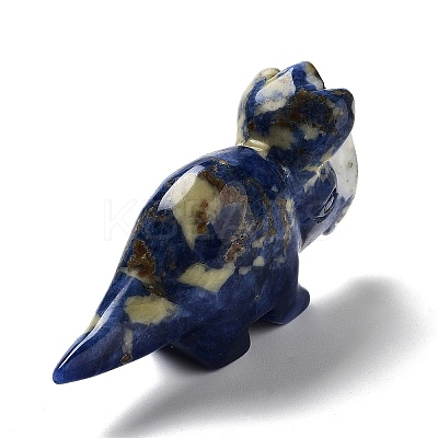 Natural Sodalite Carved Healing Rhinoceros Figurines DJEW-P016-01F-1