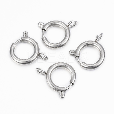 Tarnish Resistant 304 Stainless Steel Smooth Surface Spring Ring Clasps LS-STAS-H396-E-02P-1