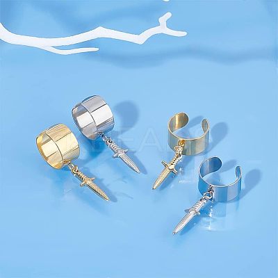 DIY Dagger Charm Cuff Ring Making Kit DIY-UN0003-66-1