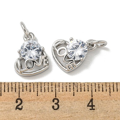 Brass Micro Pave Cubic Zirconia Pendants KK-K378-02P-1