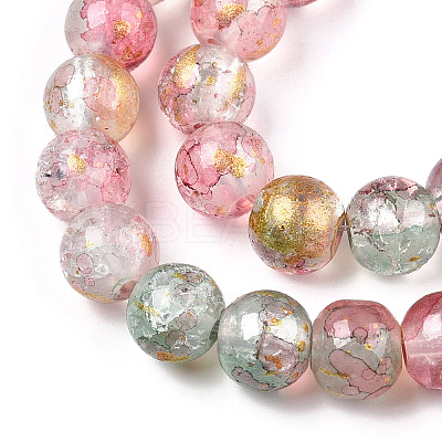 Baking Paint Crackle Glass Bead Strands DGLA-R053-05K-1