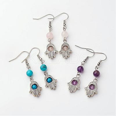 Tibetan Style Alloy Dangle Earring EJEW-JE02072-1