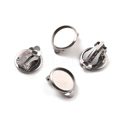Non-Tarnish 316 Stainless Steel Clip-on Earring Findings X-STAS-I187-02C-P-1