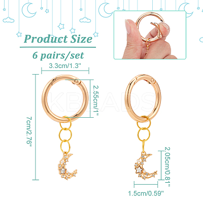 Alloy Cubic Zirconia Crescent Moon Shoe Charms PALLOY-AB00006-1