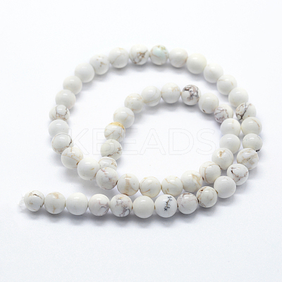 Natural Magnesite Beads Strands G-I199-27-6mm-1
