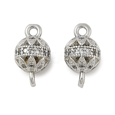 Brass Micro Pave Cubic Zirconia Connector Charms KK-U056-03P-1