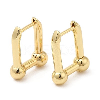 Rack Plating Brass Rectangle Hoop Earrings EJEW-D064-01G-1
