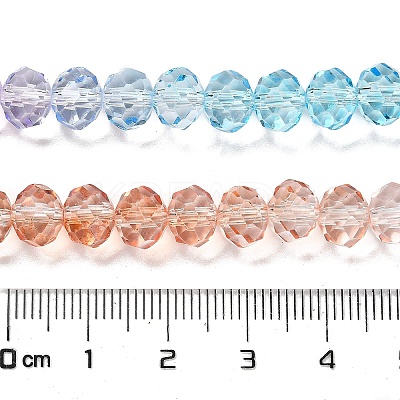 Transparent Painted Glass Beads Strands X1-DGLA-A034-T8mm-A19-1