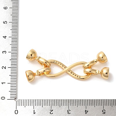 Brass Micro Pave Clear Cubic Zirconia Fold Over Clasps KK-A227-08G-1