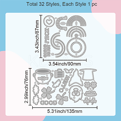Saint Patrick's Day Carbon Steel Cutting Dies Stencils DIY-WH0309-1558-1