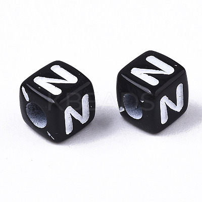 Opaque Acrylic Beads X-SACR-N002-01N-1