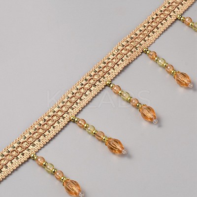 12.6 Yards Polyester Fringe Lace Ribbon OCOR-WH0091-13A-1