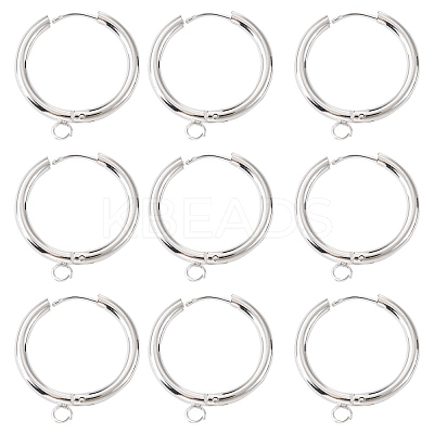 201 Stainless Steel Huggie Hoop Earring Findings STAS-P283-01I-S-1
