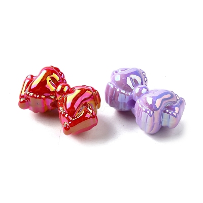 UV Plating Opaque Acrylic Beads X-MACR-F083-07-1