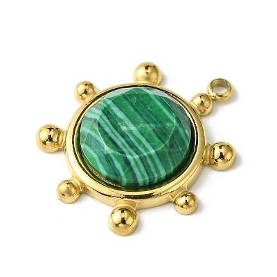 Faceted Synthetic Malachite Pendants FIND-Z028-39C-1