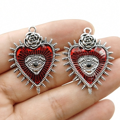 Gothic Style Alloy Resin Pendants X-PW-WGE8991-01-1