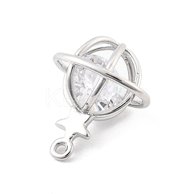 Brass Micro Pave Clear Cubic Zirconia Charms LS-KK-K371-32P-1