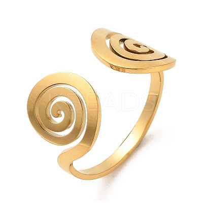 304 Stainless Steel Open Cuff Rings LS-RJEW-Q808-06G-1