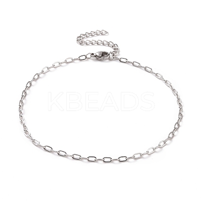 Non-Tarnish 304 Stainless Steel Cable Chain Bracelet for Men Women BJEW-E031-05I-P-1