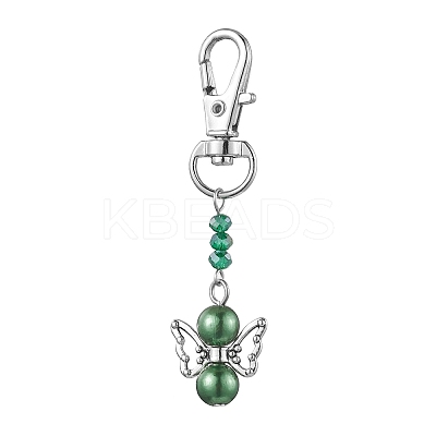 Angel ABS Plastic Imitation Pearl Pendant Decooration HJEW-JM01942-1