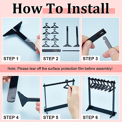 1 Set Coat Hanger Shaped Acrylic Earring Display Stands EDIS-CP0001-15D-1
