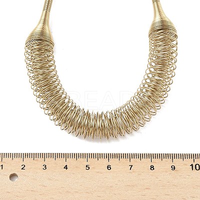 304 Stainless Steel Irregular Twisted Chain Spiral Bib Necklaces for Women NJEW-B127-01G-02-1
